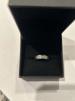 Men white gold ring with diamonds
