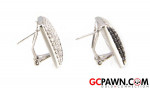 Gorgeous!18kt White Gold Black/Clear Diamond Earrings