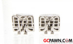 Gorgeous!18kt White Gold Black/Clear Diamond Earrings