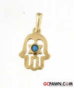 Hamsa Unisex Charm 14kt Yellow Gold