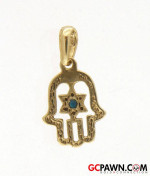 Hamsa Unisex Charm 14kt Yellow Gold