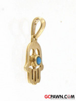 Hamsa Unisex Charm 14kt Yellow Gold