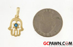 Hamsa Unisex Charm 14kt Yellow Gold
