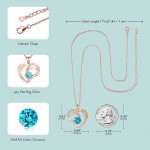 Niasay Birthstone Forever Love Heart Necklaces Women Sterling Silver