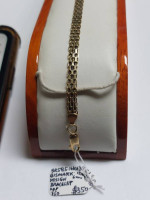 14k Yellow Gold Bismarck Design Men Bracelet Italy 8.5" in Length