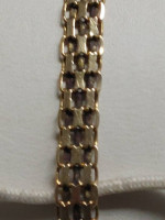 14k Yellow Gold Bismarck Design Men Bracelet Italy 8.5" in Length