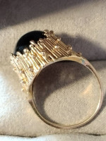 8ct Black Onyx ring 14kyg.Amazing handmade Gold work