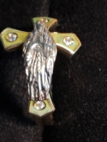 Antique Virgin Mary diamond ring 14k