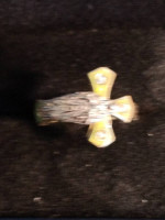 Antique Virgin Mary diamond ring 14k