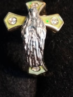 Antique Virgin Mary diamond ring 14k