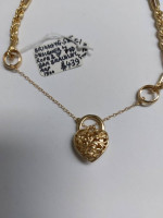 14K Yellow Gold Designer Rope & Heart Bracelet