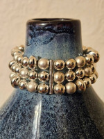 Silver 2 Toned Stretch Bracelet