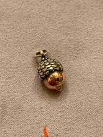 JAMES AVERY ACORN 3D CHARM COPPER & STERLING SILVER RETIRED