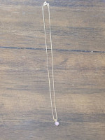 Estate 14k Amethyst Solitare Pendant on 16in 14k Fancy Flat Chain