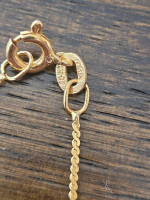 Estate 14k Amethyst Solitare Pendant on 16in 14k Fancy Flat Chain