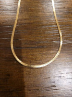 14k Yellow Gold 24in Skinny Herringbone Chain/Necklace