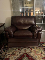 Leather Sofa, Recliner and Cocktail Table - Raymour and Flangian