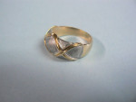 14K solid gold ring domed frosted texture excellent cond size 6-1/2