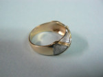14K solid gold ring domed frosted texture excellent cond size 6-1/2