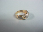 14K solid gold ring domed frosted texture excellent cond size 6-1/2