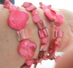 Set of  3 Shell Bead Stretch BRACELETS