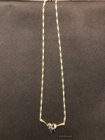 Woman's Custom Gold Diamond and Sapphire Necklace
