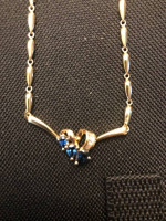 Woman's Custom Gold Diamond and Sapphire Necklace