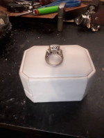 Very Nice $350) 88 diamond silver tear drop ring