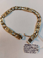 10k Yellow Gold Designer Figaro & Nugget Bracelet