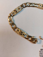 10k Yellow Gold Designer Figaro & Nugget Bracelet