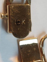 10k Yellow Gold Designer Figaro & Nugget Bracelet