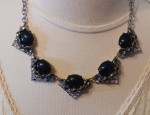 Stella and Dot Black with Smokey Rhinestone Statement Necklace OBO