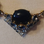 Stella and Dot Black with Smokey Rhinestone Statement Necklace OBO
