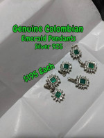 Genuine Colombian Emerald Pendants