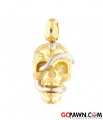 MUST SEE! 10K Yellow and White Gold Skull Charm