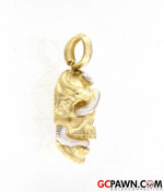 MUST SEE! 10K Yellow and White Gold Skull Charm