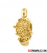 MUST SEE! 10K Yellow and White Gold Skull Charm