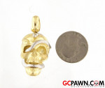 MUST SEE! 10K Yellow and White Gold Skull Charm