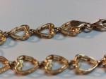 14k Yellow Gold Heart Design Bracelet 8" in Length