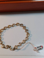 14k Yellow Gold Heart Design Bracelet 8" in Length
