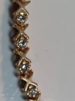 14k Yellow Gold Designer Bracelet with Diamonds 0.33 ctw 6.5" Lenght
