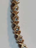 14k Yellow Gold Designer Bracelet with Diamonds 0.33 ctw 6.5" Lenght