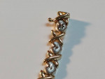 14k Yellow/White Gold 2 Tone XOXO Bracelet with Hearts 7" in Length