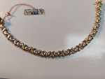 14k Yellow/White Gold 2 Tone XOXO Bracelet with Hearts 7" in Length