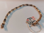 14k Yellow/White Gold 2 Tone XOXO Bracelet with Hearts 7" in Length
