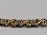14k Yellow/White Gold 2 Tone Diamond 1.0ctw XOXO Designer Bracelet 7"