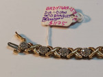 14k Yellow/White Gold 2 Tone Diamond 1.0ctw XOXO Designer Bracelet 7"
