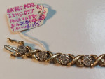 14k Yellow/White Gold 2 Tone Diamond 1.0ctw XOXO Designer Bracelet 7"