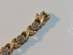 14k Yellow/White Gold 2 Tone Diamond 1.0ctw XOXO Designer Bracelet 7"