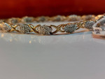 10k Yellow Gold Bracelet Italy with Diamonds 0.48ctw 7.5" in Length